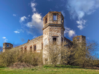 Obraz premium Ruins of Tarlow Palace in Podzamcze Piekoszowskie, Poland.