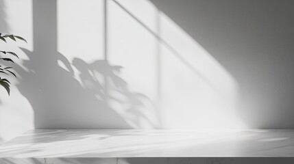 A white marble surface with gentle shadows and an uncluttered area for text pic