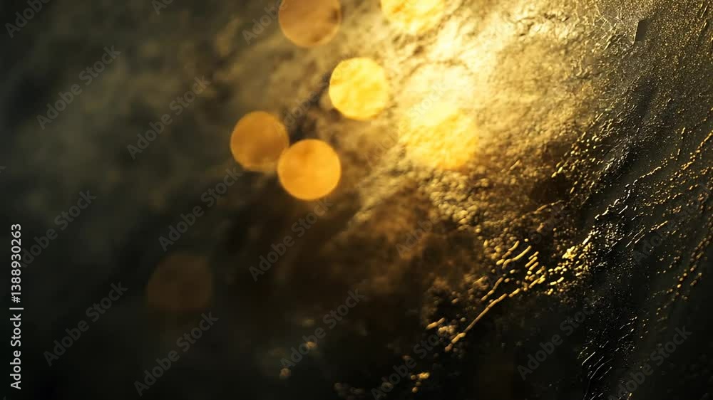 Poster abstract golden light shimmer with textured overlay and bokeh effects background