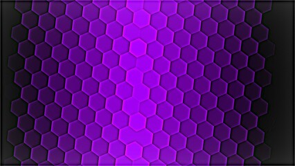 Purple Hexagon 3D Abstract Background
