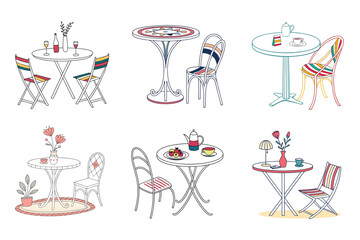 set of restaurant table icons