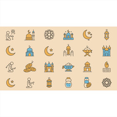 Abstract Islamic Line Icons for Designers