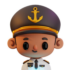 3D Male Character Profession A Skipper 