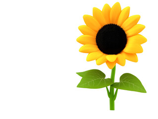 Obraz premium Bright Yellow Sunflower Blooms Joyfully Against White Background. AI Generated