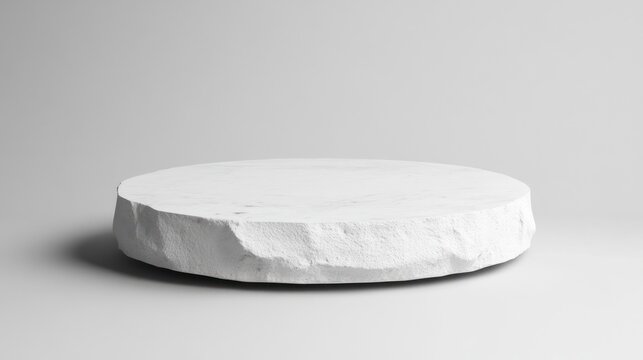 White stone podium, product display, studio setting
