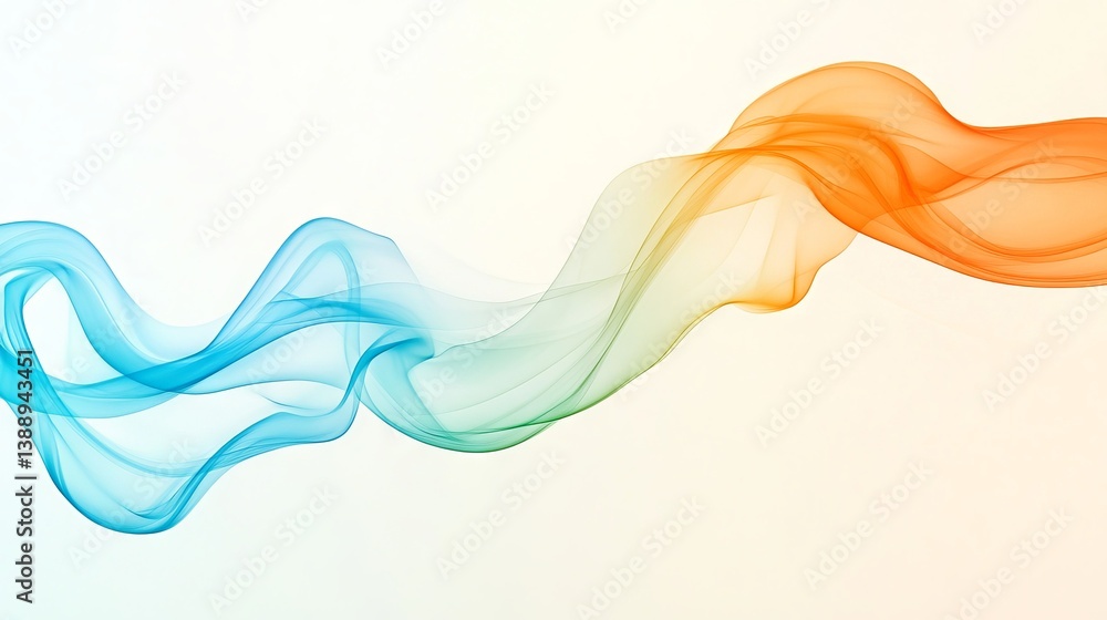 Poster minimalistic soft light abstract swoosh wave border layout featuring bright green and blue speed lin