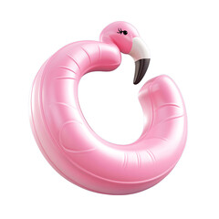 Pink Flamingo Pool Float on Transparent Background