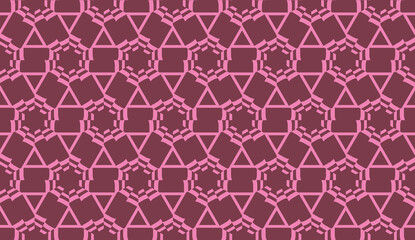 Vector Seamless illustration with pattern in triangles style. Curved line. Decorative design for For interior wallpaper, smart design, fashion print.