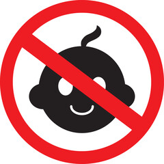 Icon vector graphic of babies are prohibited from entering