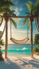 Serenity in Motion: A Secluded Tropical Dream with a Rustic Swing