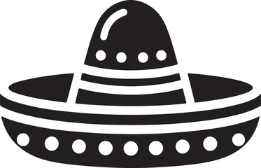 Mexican Hat Silhouette Icon Vector Art. Traditional Symbol