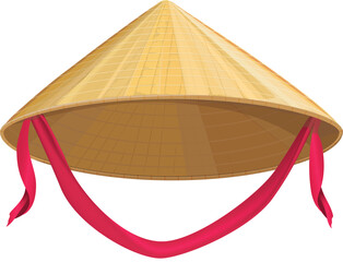 Vietnamese Non La. Traditional hat. Asian conical hat isolated. Non LA (Vietnamese or Chinese style) crafted conical hats originating.