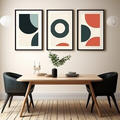 Minimalist Mid-Century Modern Wall Art in Neutral Tones