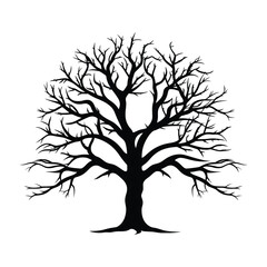 Naked Tree minimalist silhouette design vector art