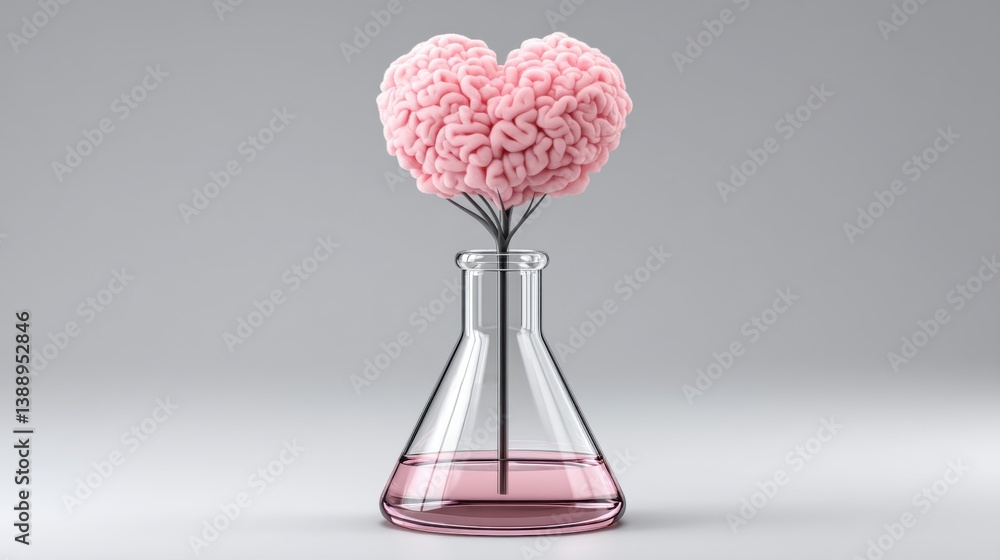 Poster brain in a flask symbolizing creativity and innovation.