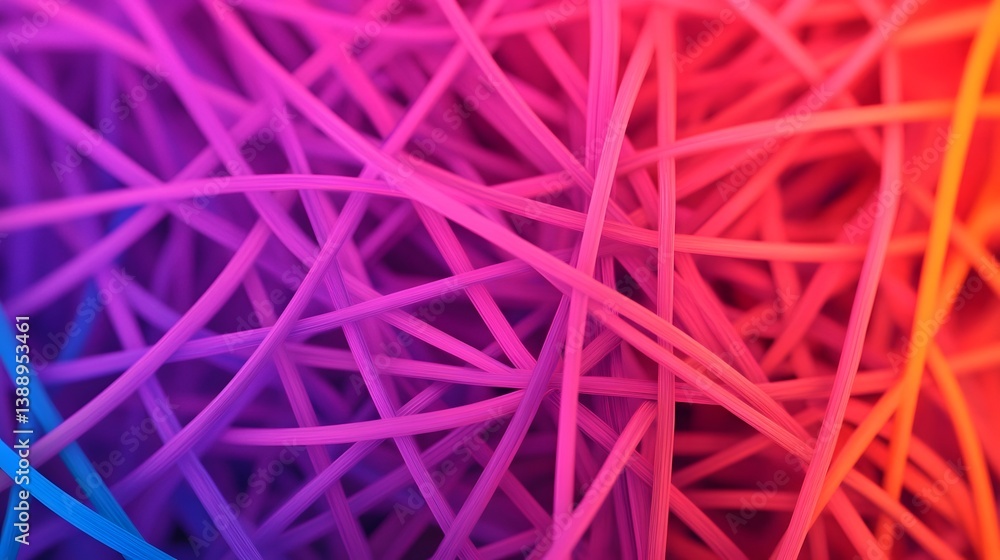 Aufkleber vibrant intersecting lines and colorful gradients abstract digital art background
