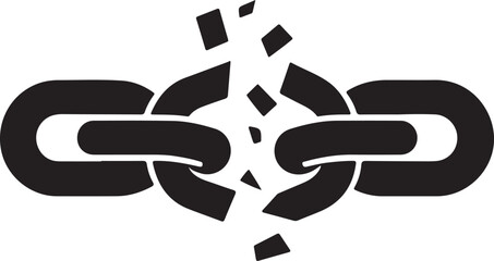 Broken Chain Icon Silhouette Vector Art – Symbol of Freedom