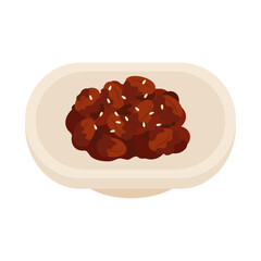 ピーナッツ味噌。フラットなベクターイラスト。
Miso peanuts. Flat vector illustration.