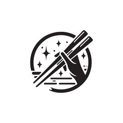 Chopsticks icon vector symbol design art illustration