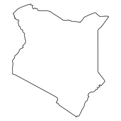 Kenya Outline Map, East African Nation Border Silhouette