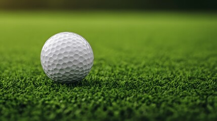 Obraz premium Pristine Golf Course with Golf Ball on Tee Ready for Drive