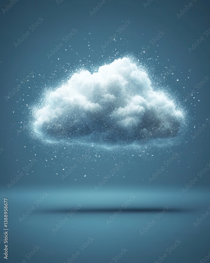 Poster ethereal cloud formation with a soft glow against a serene backdrop creating a dreamy and captivatin