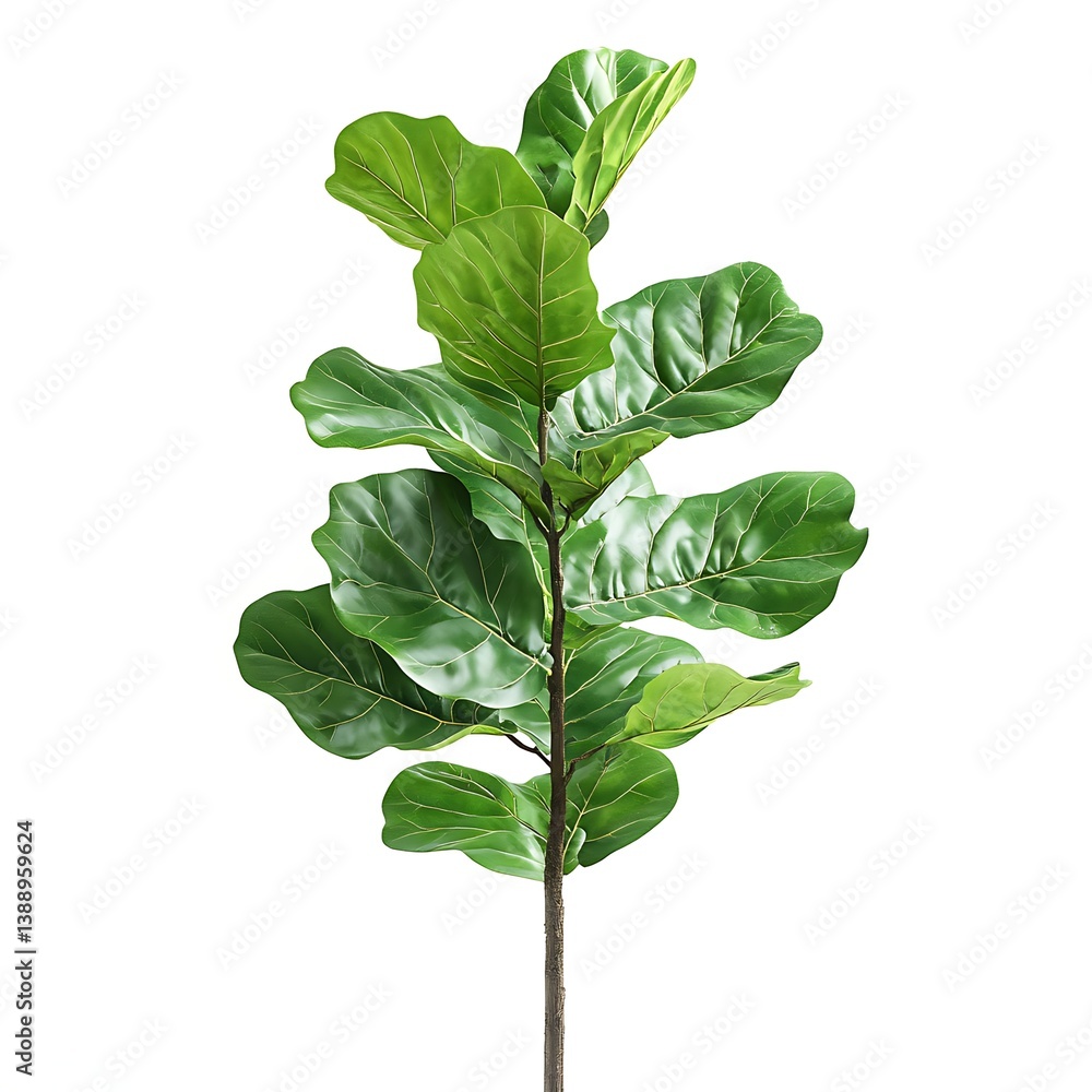 Aufkleber fiddle leaf fig tree branch: capture the striking presence of a fiddle-leaf fig tree branch with its