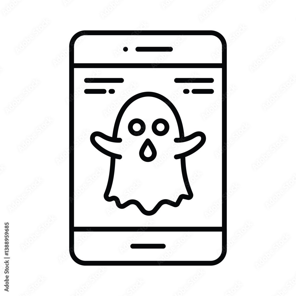 Fototapete boo game vector outline icon. eps 10 file