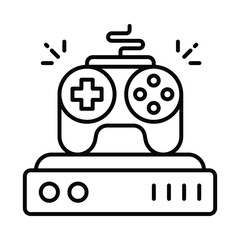Console game  vector outline icon. EPS 10 file