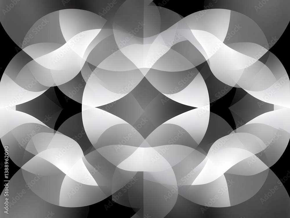 Poster abstract interplay of light and shadow circular gradients creating a mesmerizing optical illusion on