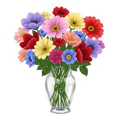 Fototapeta premium Mixed flower arrangement.isolate on white background.