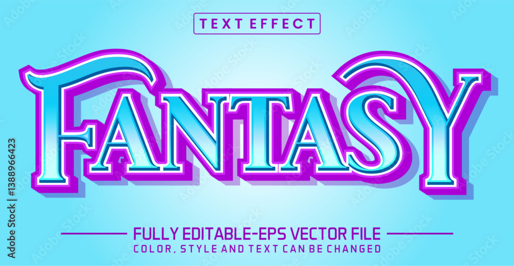 Poster fantasy font text effect editable