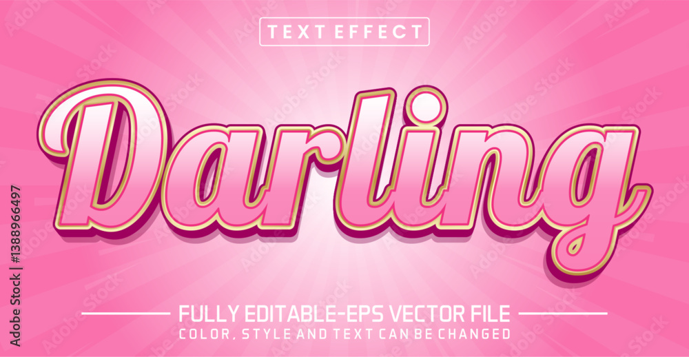 Poster darling font text effect editable