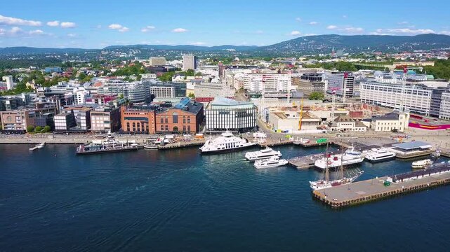 Aker Brygge aerial view, Oslo
