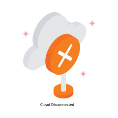 Obraz premium Cloud Disconnected Concept Isometric Style Illustrations. Eps 10 File