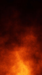 Fire flames on dark black vertical background illustration.