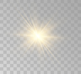 Transparent yellow sunlight special lens flash light effect. Front solar flare lenses	