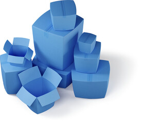 Obraz premium Top view of a pile of boxes