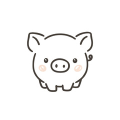 vector illustration of a pig