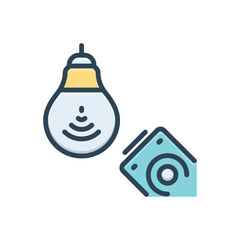 Color illustration icon for smart lights
