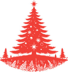 christmas tree vector illustration