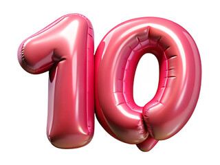 Balloons with numbers. 100. 3D rendering.