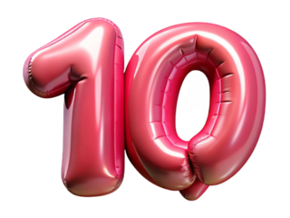 Balloons with numbers. 100. 3D rendering.