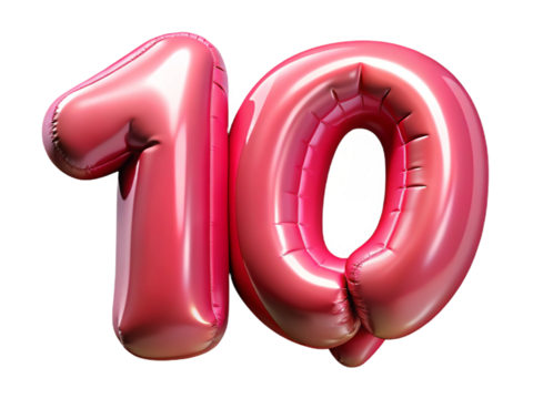 Balloons with numbers. 100. 3D rendering.