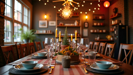 Fototapeta premium Vintage American Celebration Aesthetics: Retro D?cor & Classic Party Elements for Nostalgic Traditions in Refined Artistic Style - Photo Stock Concept