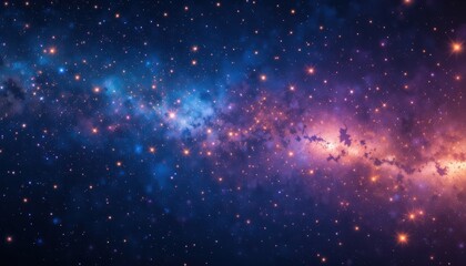 Fototapeta premium Majestic galaxy displaying vibrant stars and colorful nebulas in a stunning cosmic landscape