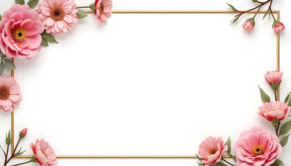 Flower frame, flower background. Mother's Day, Wedding, feminine, isolated flowers. flower decoration, deco, Rose, Lily, Daisy, leaves, lavender, Abutilon, white background, postcard, mock up