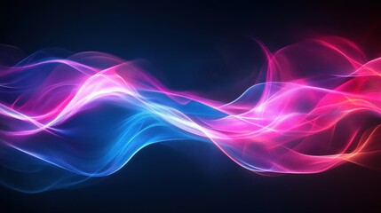 Abstract colorful light waves on dark background