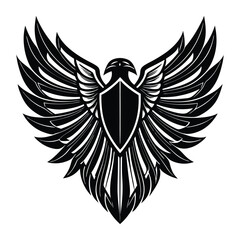 Obraz premium Abstract eagle wings forming shield