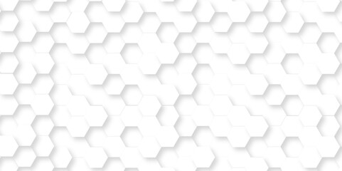 Abstract emboss white Hexagonal Background. Luxury White Pattern. Vector Futuristic minimal honeycomb mosaic white background. geometric mesh cell texture. modern futuristic wallpaper.
